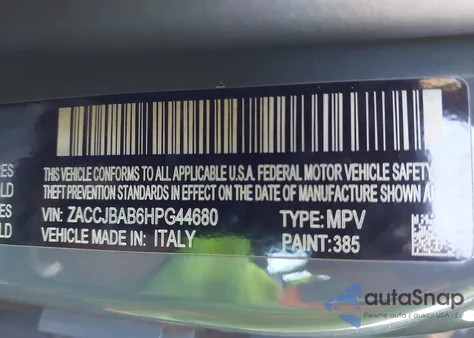 2017 Jeep Renegade Sport 4X4 z USA, uszkodzony, nr VIN ZACCJBAB6HPG44680